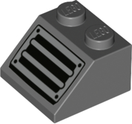Slope 45 2 x 2 with Silver Grille and Black Rivets Pattern