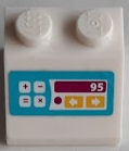 Slope 45 2 x 2 with Medium Azure Cash Register with Number 95 and Buttons Pattern (Sticker) - Set 41134