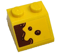 Slope 45 2 x 2 with Reddish Brown Mud Splashes Pattern Model Left Side (Sticker) - Set 75938