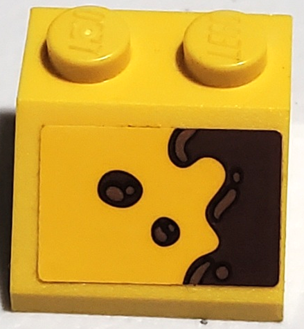 Slope 45 2 x 2 with Reddish Brown Mud Splashes Pattern Model Right Side (Sticker) - Set 75938