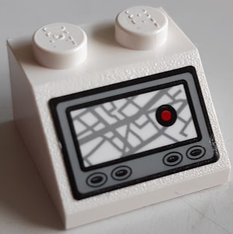 Slope 45 2 x 2 with GPS Map Screen with Red Dot and Buttons Pattern (Sticker) - Set 60215