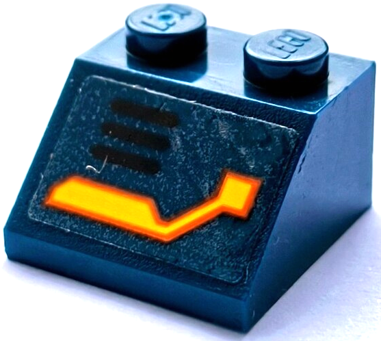 Slope 45 2 x 2 with Bright Light Yellow and Orange Circuitry and and Black Air Vent Lines Pattern Model Left Side (Sticker) - Set 70357