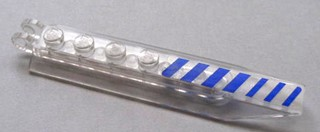 Hinge Plate 1 x 8 with Angled Side Extensions with Purple Diagonal Stripes Pattern Model Left Side (Sticker) - Set 7705