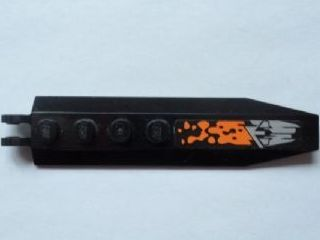 Hinge Plate 1 x 8 with Angled Side Extensions with Orange and Silver Pattern Model Left Side (Sticker) - Set 8112