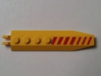 Hinge Plate 1 x 8 with Angled Side Extensions with Red Diagonal Stripes Pattern Model Left Side (Sticker) - Set 7712