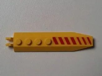 Hinge Plate 1 x 8 with Angled Side Extensions with Red Diagonal Stripes Pattern Model Right Side (Sticker) - Set 7712