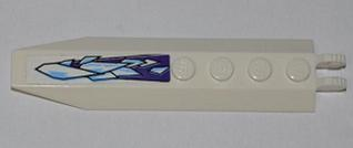 Hinge Plate 1 x 8 with Angled Side Extensions with Medium Blue and White Ice Crystals on Dark Purple Background Pattern (Sticker) - Set 9445