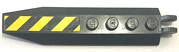 Hinge Plate 1 x 8 with Angled Side Extensions with Black and Yellow Danger Stripes Pattern (Sticker) - Set 8863