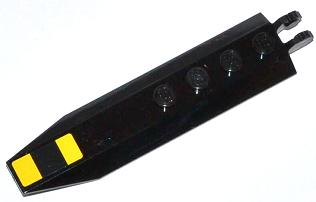 Hinge Plate 1 x 8 with Angled Side Extensions with 2 Yellow Stripes Pattern (Sticker) - Sets 60021 / 60086 / 60167 / 60207