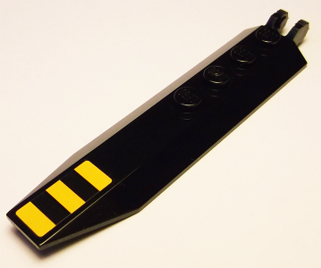 Hinge Plate 1 x 8 with Angled Side Extensions with 3 Bright Light Orange Stripes Pattern (Sticker) - Set 60158