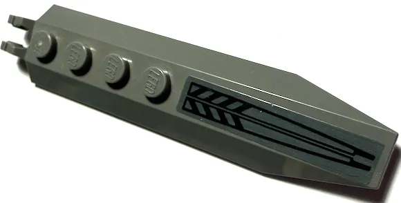 Hinge Plate 1 x 8 with Angled Side Extensions with Black Chevrons and Tapered Blades Pattern (Sticker) - Set 76214