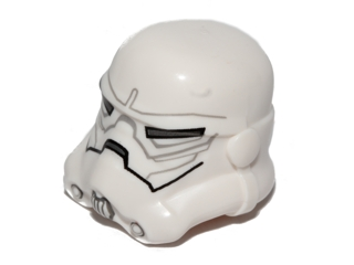 Minifigure, Headgear Helmet SW Stormtrooper, 2 Chin Holes, Dark Bluish Gray and Light Bluish Gray Pattern (Jek-14)