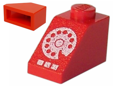 Slope 45 2 x 1 without Bottom Tube with White Rotary Phone Dial and Buttons Pattern