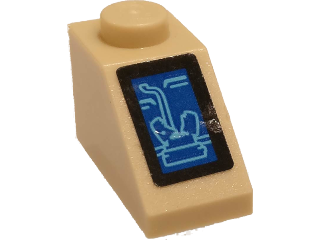 Slope 45 2 x 1 with Creature with Open Mouth on Screen Pattern (Sticker) - Set 76081