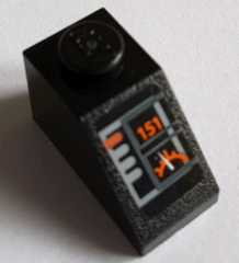 Slope 45 2 x 1 with Orange '151' and Gauge on Control Panel Pattern (Sticker) - Set 75144