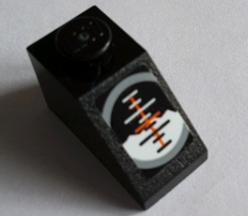 Slope 45 2 x 1 with Black and White Horizon Screen Pattern (Sticker) - Set 75144