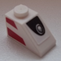 Slope 45 2 x 1 with Headlight and 2 Red Stripes on Side Pattern Model Right Side (Stickers) - Set 75876
