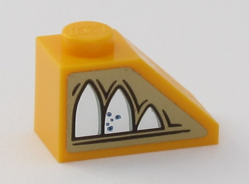 Slope 45 2 x 1 with HP Mirror of Erised Ornament Pattern Model Right Side (Sticker) - Set 75954