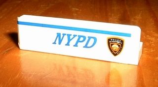 Panel 1 x 4 x 1 with Blue 'NYPD' and Stripe, Police Department Badge Pattern Model Right Side (Sticker) - Set 1376