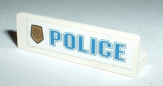 Panel 1 x 4 x 1 with Blue 'POLICE' and World City Gold Police Badge Pattern Model Left Side (Sticker) (Undetermined Type)