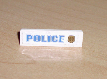 Panel 1 x 4 x 1 with Blue 'POLICE' and World City Gold Police Badge Pattern Model Right Side (Sticker) (Undetermined Type)