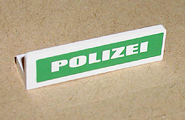 Panel 1 x 4 x 1 with White 'POLIZEI' on Green Background Pattern (Sticker) - Set 7236-1