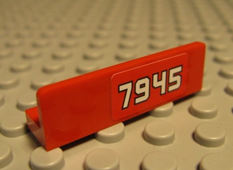 Panel 1 x 4 x 1 with White '7945' Pattern Model Left Side (Sticker) - Set 7945