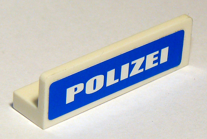 Panel 1 x 4 x 1 with White 'POLIZEI' on Blue Background Pattern (Sticker) - Set 7236-2