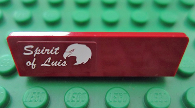 Panel 1 x 4 x 1 with White 'Spirit of Luis' and Eagle Head Pattern Model Left Side (Sticker) - Set 7307