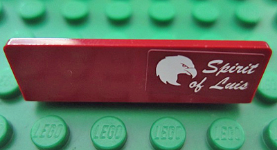 Panel 1 x 4 x 1 with White 'Spirit of Luis' and Eagle Head Pattern Model Right Side (Sticker) - Set 7307