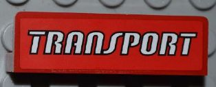 Panel 1 x 4 x 1 with White 'TRANSPORT' Pattern (Sticker) - Set 4645