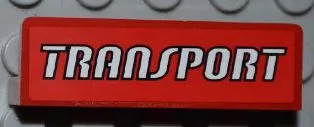 Panel 1 x 4 x 1 with White 'TRANSPORT' Pattern (Sticker) - Set 4645