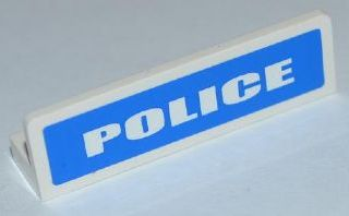 Panel 1 x 4 x 1 with White 'POLICE' Bold Wide Font on Blue Background Pattern (Sticker) - Set 7236-2