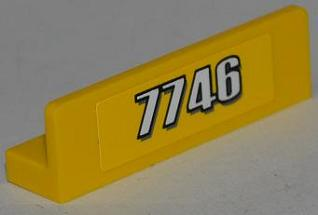 Panel 1 x 4 x 1 with White '7746' Pattern (Sticker) - Set 7746