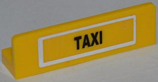 Panel 1 x 4 x 1 with Black 'TAXI' in White Rectangle Pattern (Sticker) - Set 7937
