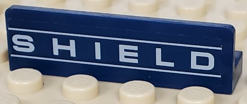 Panel 1 x 4 x 1 with White 'SHIELD' and Lines Pattern (Sticker) - Set 6868