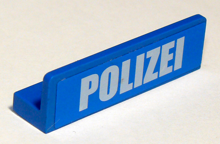 Panel 1 x 4 x 1 with White 'POLIZEI' Bold Narrow Font Pattern (Sticker) - Set 7744