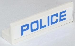 Panel 1 x 4 x 1 with Blue 'POLICE' Thin Narrow Font Pattern (Sticker) - Set 60042