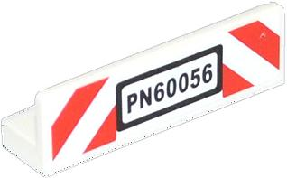 Panel 1 x 4 x 1 with Red and White Danger Stripes, Black 'PN60056' Pattern (Sticker) - Set 60056