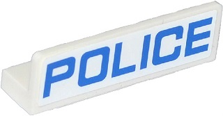 Panel 1 x 4 x 1 with Blue 'POLICE' Thin Font Pattern (Sticker) - Sets 60047 / 60049