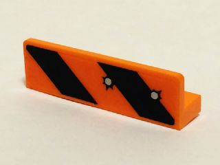 Panel 1 x 4 x 1 with Black and Orange Danger Stripes, 2 Bullet Holes Pattern (Sticker) - Set 6864