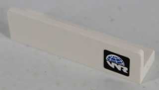 Panel 1 x 4 x 1 with Wire Frame Globe and 'WR' World Racers Logo on Black Background Pattern Model Left Side (Sticker) - Set 8864