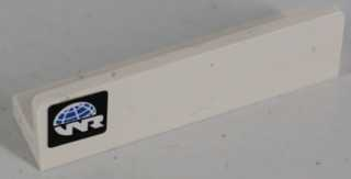 Panel 1 x 4 x 1 with Wire Frame Globe and 'WR' World Racers Logo on Black Background Pattern Model Right Side (Sticker) - Set 8864