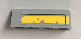 Panel 1 x 4 x 1 with Black Line and Worn Yellow Stripe Pattern Model Left Side (Sticker) - Set 75157