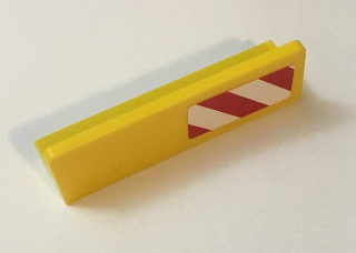 Panel 1 x 4 x 1 with Red and White Danger Stripes Pattern Right (Sticker) - Set 60022