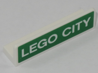 Panel 1 x 4 x 1 with 'LEGO CITY' on Green Background Pattern (Sticker) - Set 60197