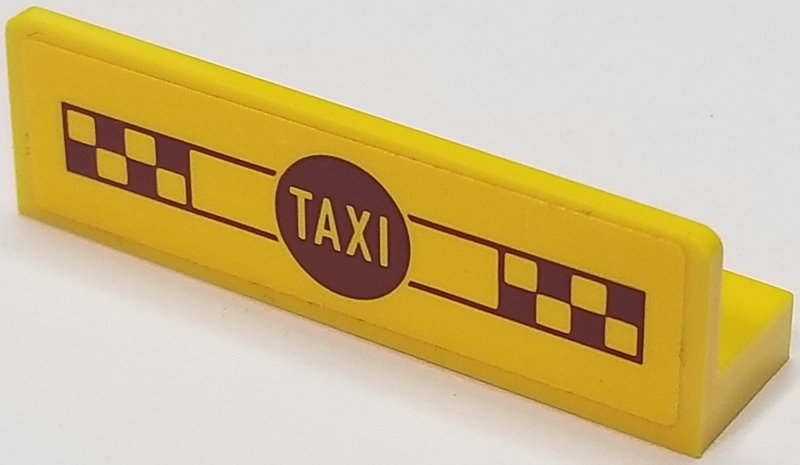 Panel 1 x 4 x 1 with 'TAXI' in Circle and Checkered Boxes Pattern (Sticker) - Set 76057