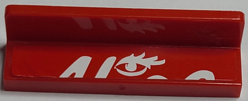 Panel 1 x 4 x 1 with White 'Alice' Top of Logo and Eye with Eyelashes Pattern (Sticker) - Set 8157