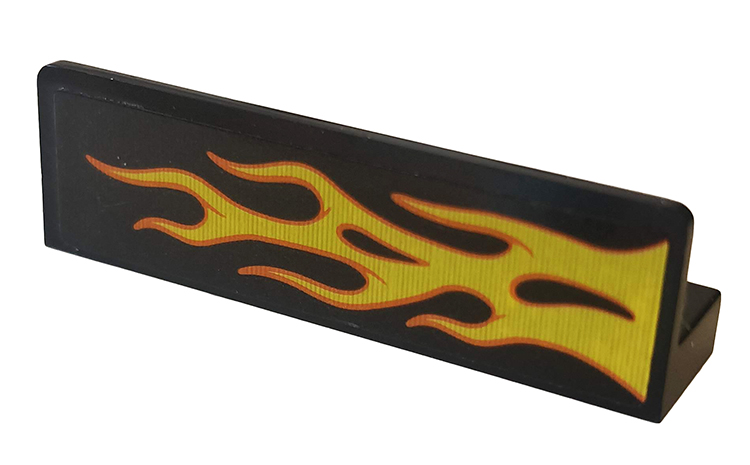 Panel 1 x 4 x 1 with Orange and Yellow Flame Pattern Model Right Side (Sticker) - Set 76167