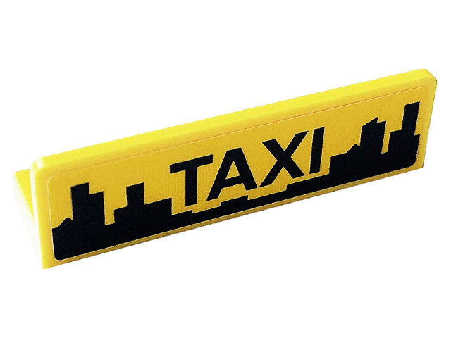 Panel 1 x 4 x 1 with Black 'TAXI' and Buildings Pattern (Sticker) - Set 60233